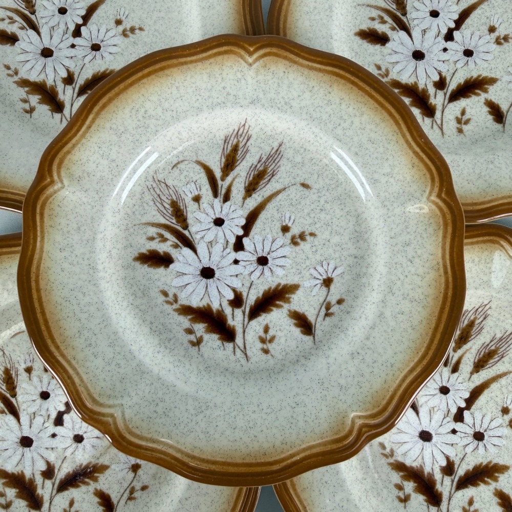 Vintage Meadowland Ironstone 4556 Bread Plates Set of 5 Japan Daisy Wheat 6.25"